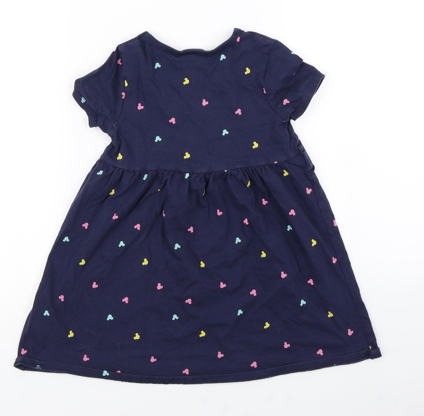 George Girls Blue Spotted  Skater Dress  Size 5-6 Years  - Disney Mickey Mouse