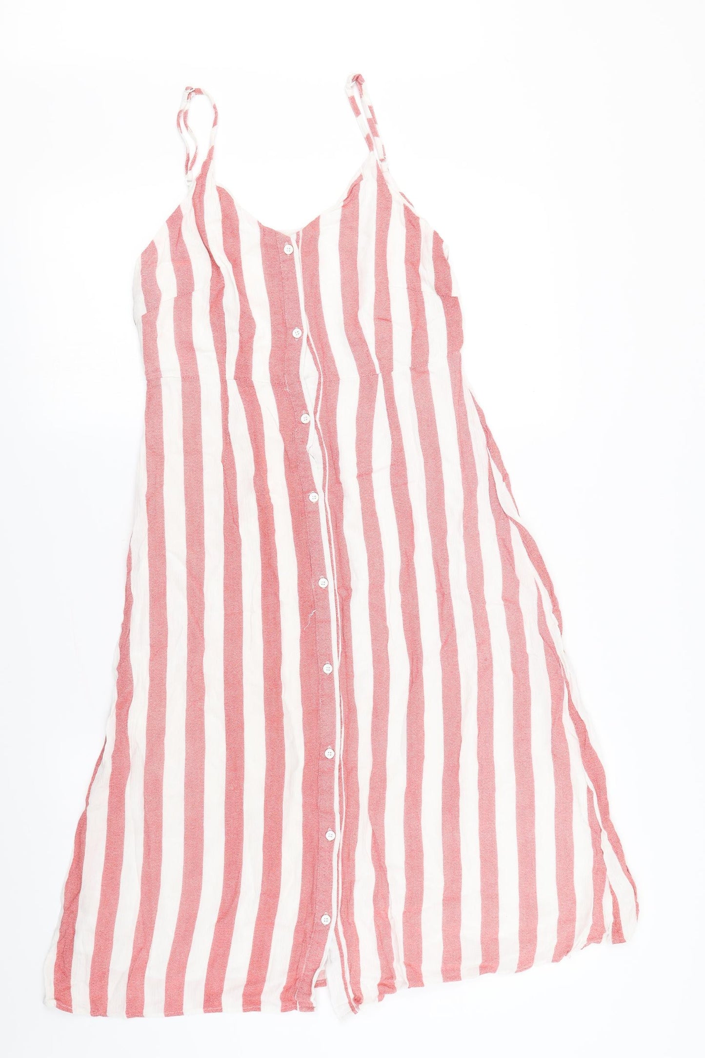 Glamorous Womens Pink Striped  Slip Dress  Size 8
