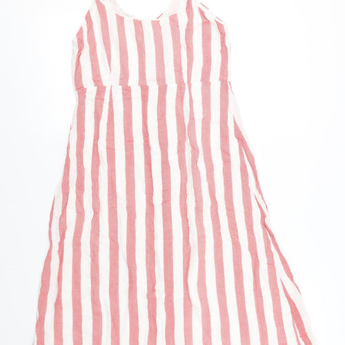 Glamorous Womens Pink Striped  Slip Dress  Size 8