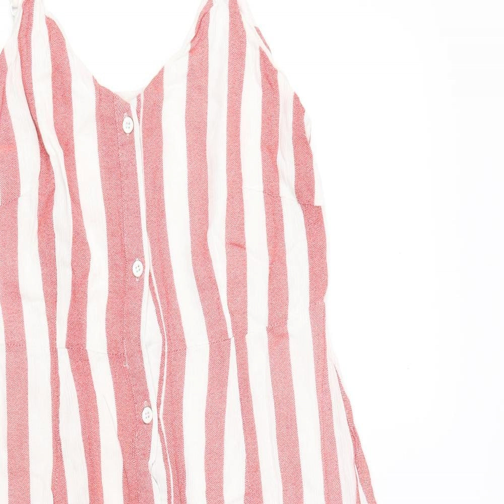 Glamorous Womens Pink Striped  Slip Dress  Size 8