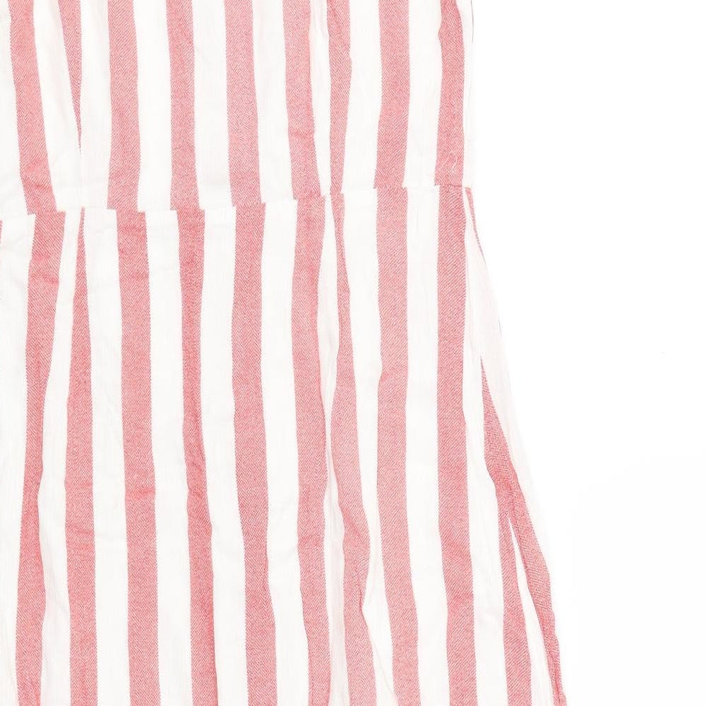 Glamorous Womens Pink Striped  Slip Dress  Size 8