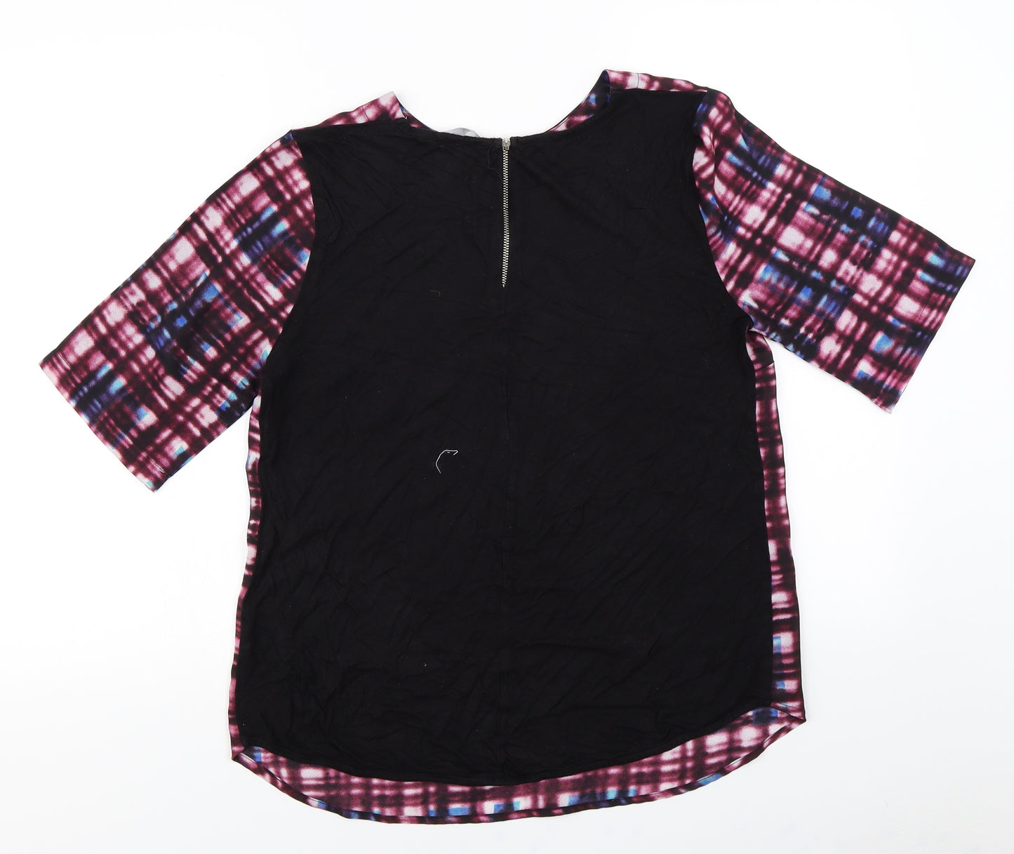 Red Herring Womens Purple Check  Basic Blouse Size 14