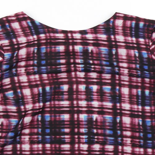 Red Herring Womens Purple Check  Basic Blouse Size 14