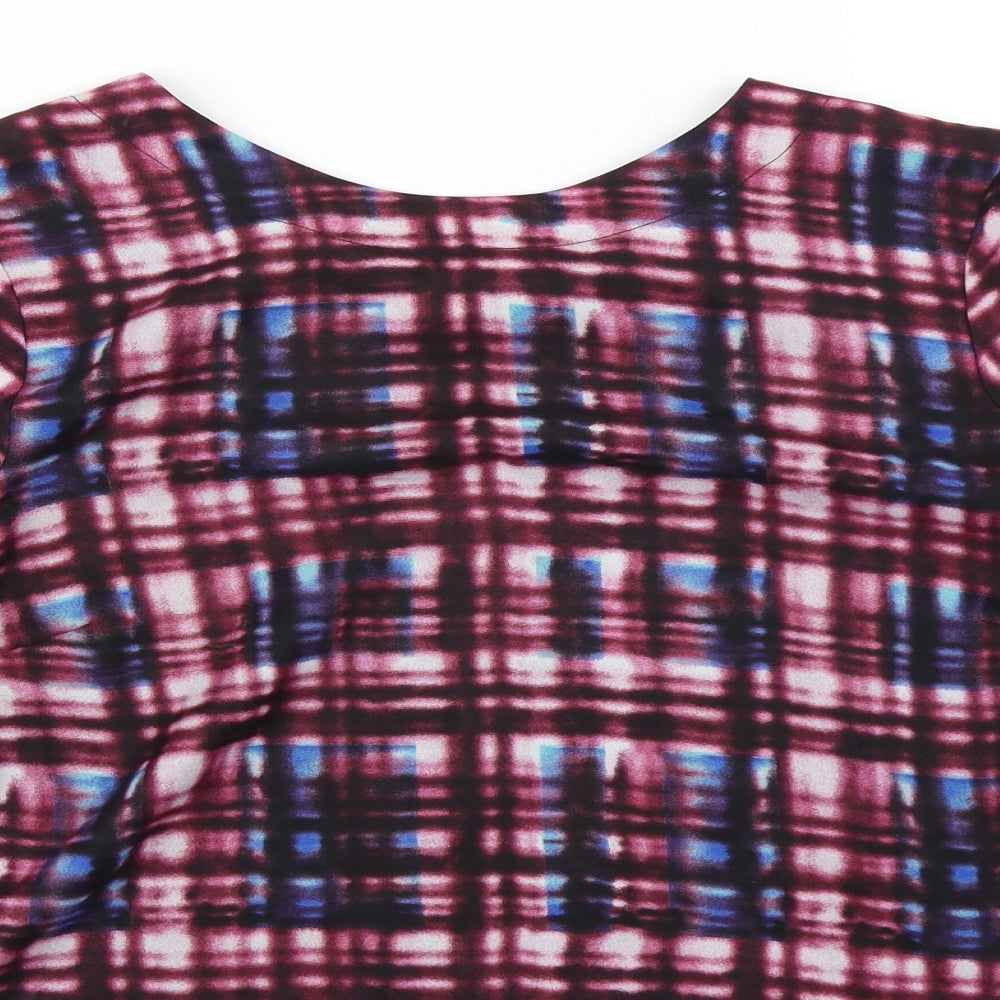 Red Herring Womens Purple Check  Basic Blouse Size 14