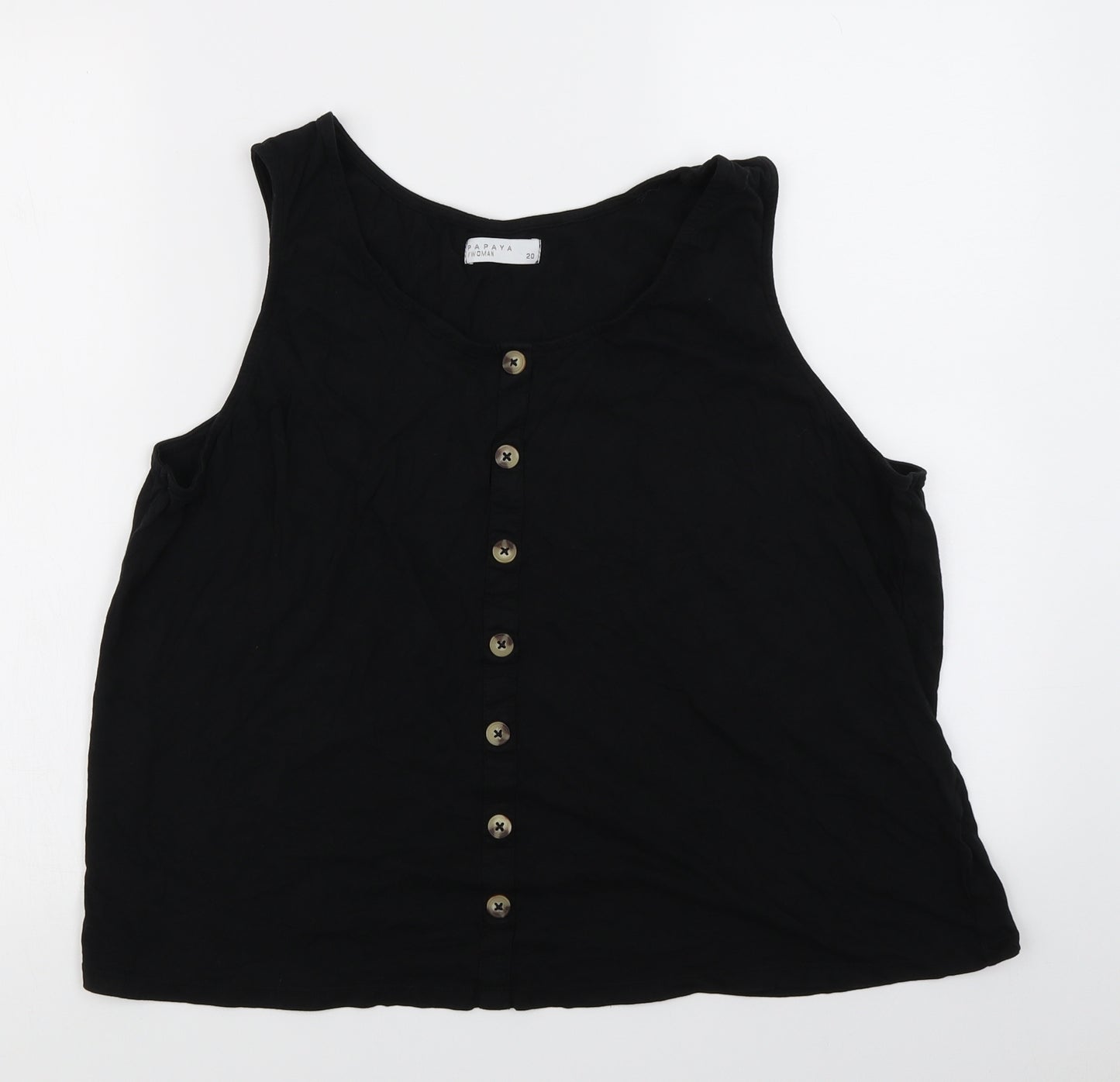 Papaya Womens Black   Basic Tank Size 20