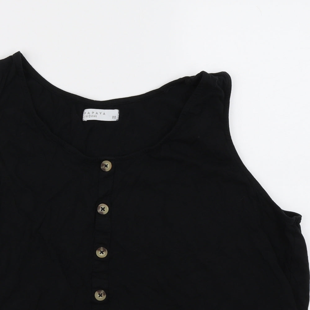 Papaya Womens Black   Basic Tank Size 20