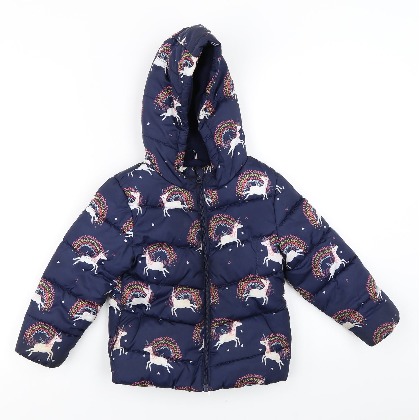 F&F Girls Blue   Parka Coat Size 4-5 Years