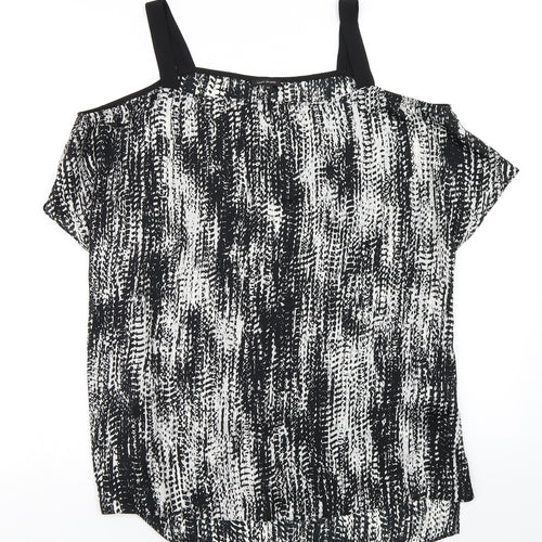 River Island Womens Black   Basic Blouse Size 10  - Cold Shoulder
