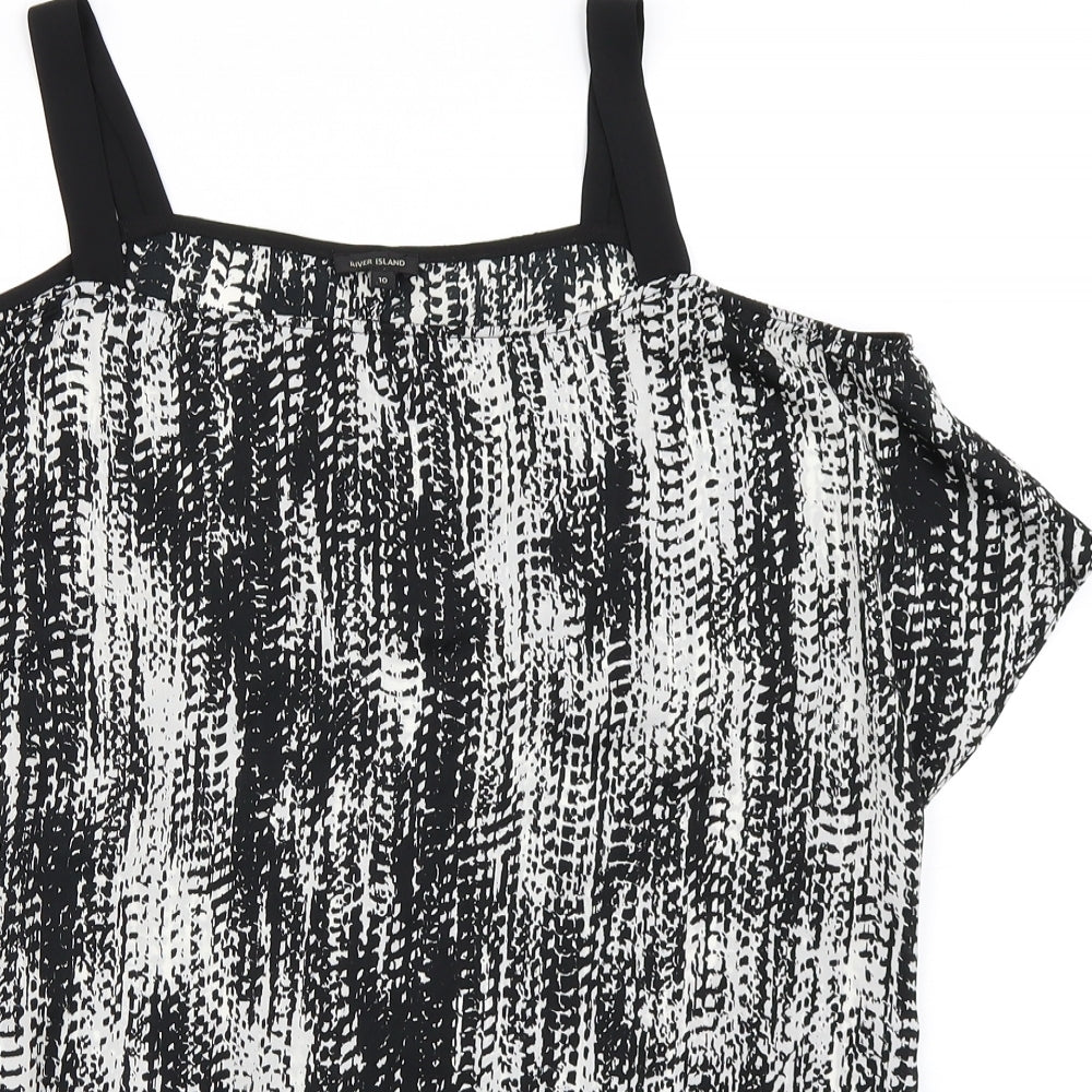River Island Womens Black   Basic Blouse Size 10  - Cold Shoulder
