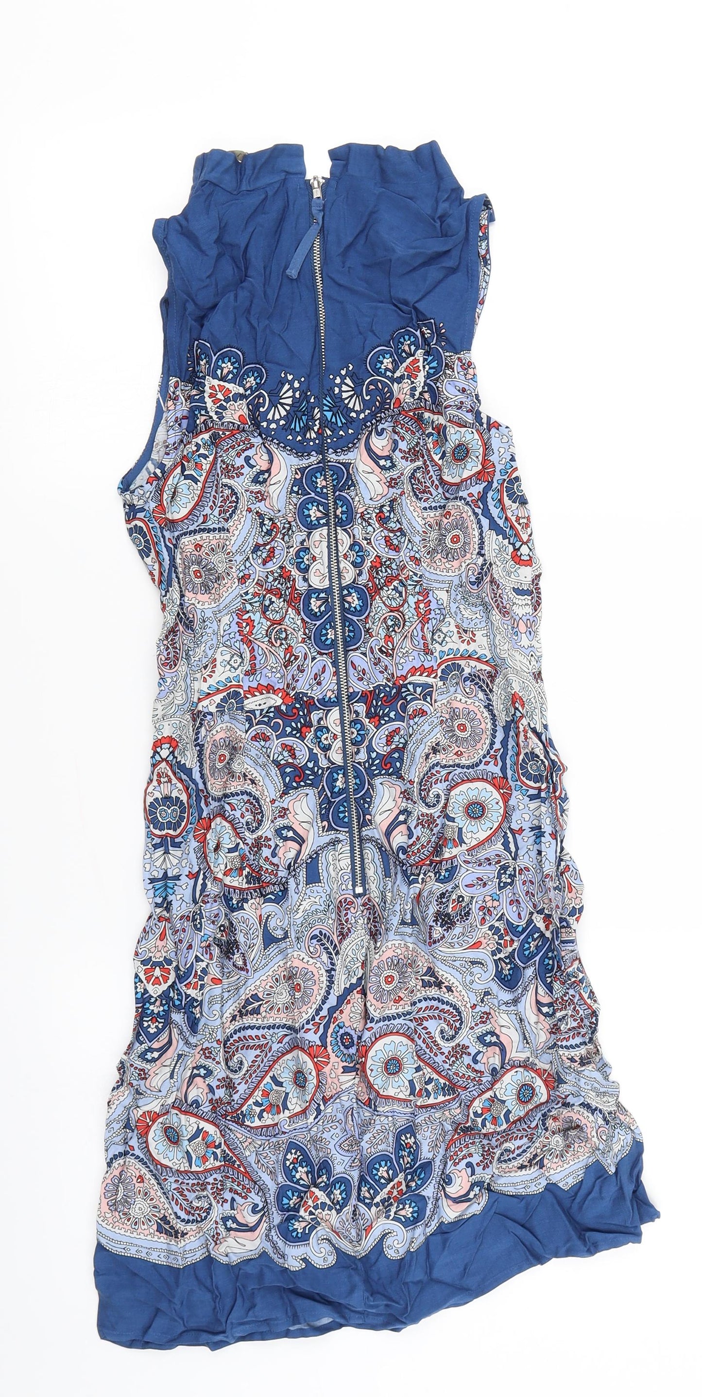 Oasis Womens Blue Batik  A-Line  Size 8