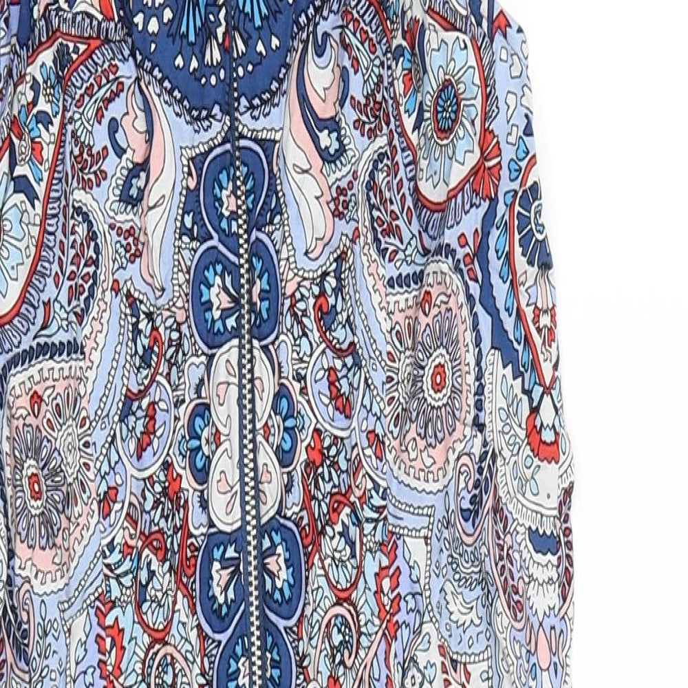 Oasis Womens Blue Batik  A-Line  Size 8