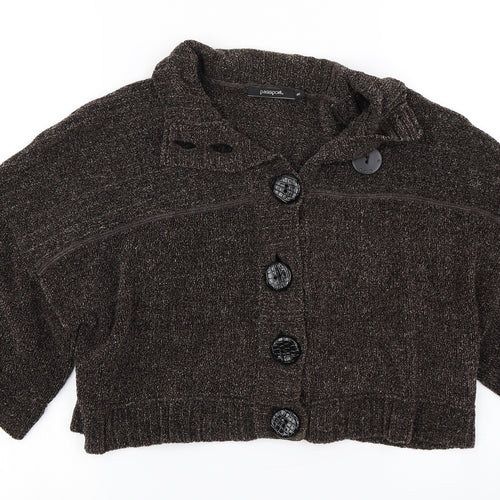 Passport Womens Brown   Cardigan Jumper Size 14