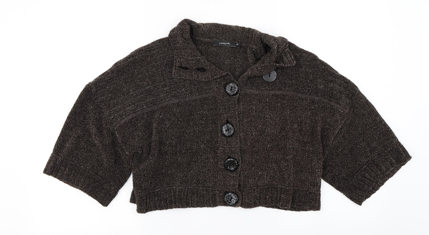 Passport Womens Brown   Cardigan Jumper Size 14