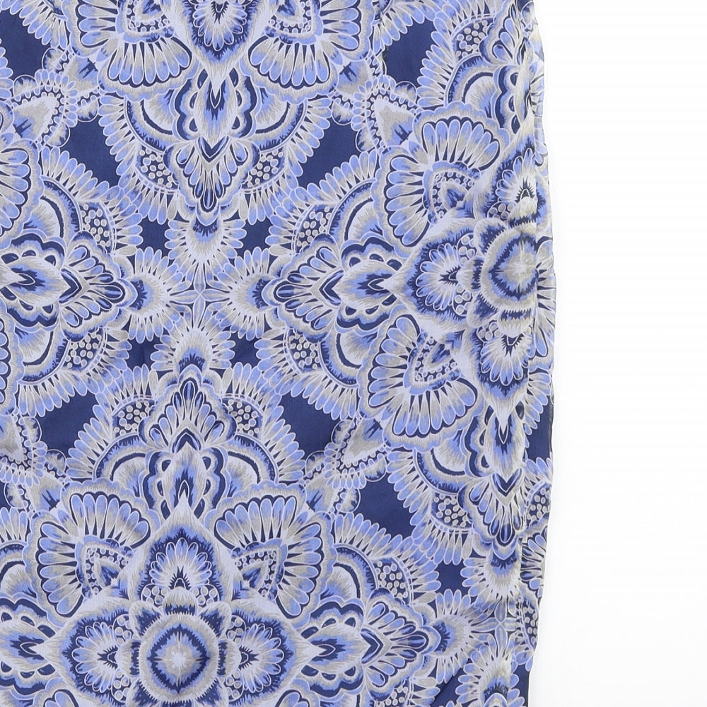 Mango Womens Blue Floral  A-Line Skirt Size 6