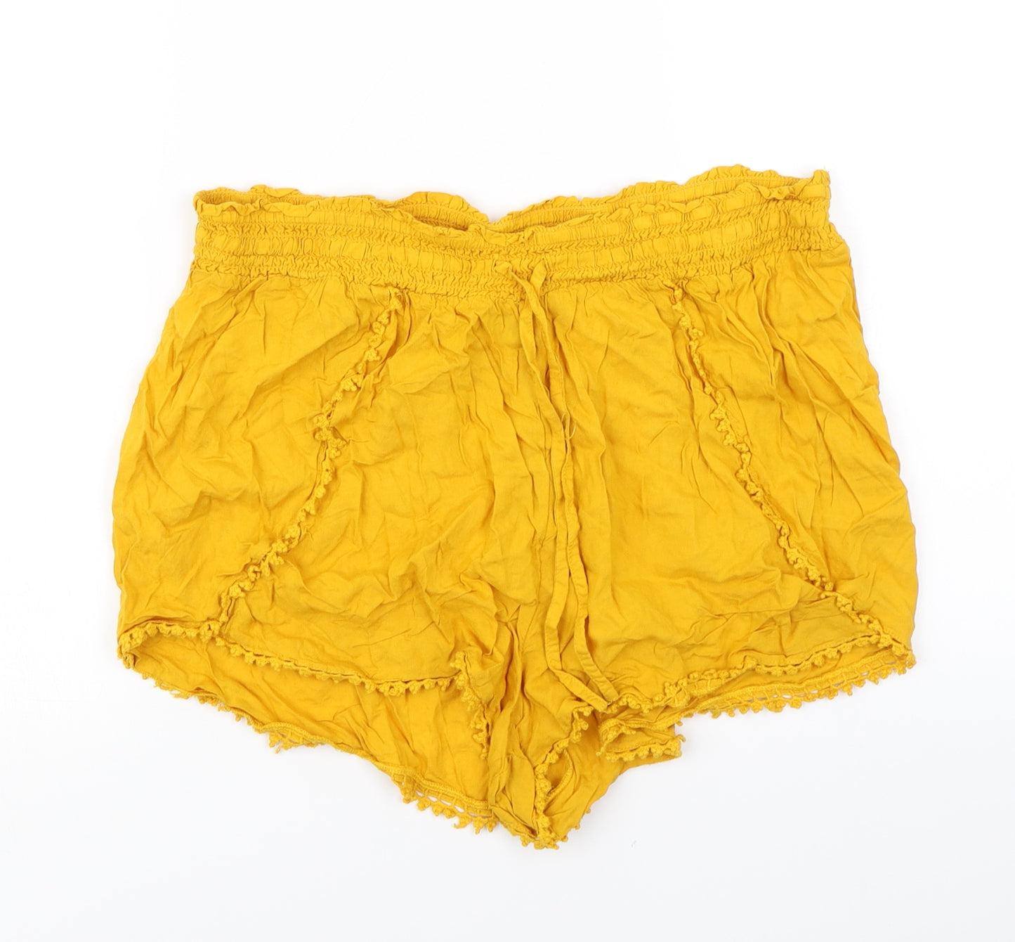 Primark Womens Yellow   Hot Pants Shorts Size 18
