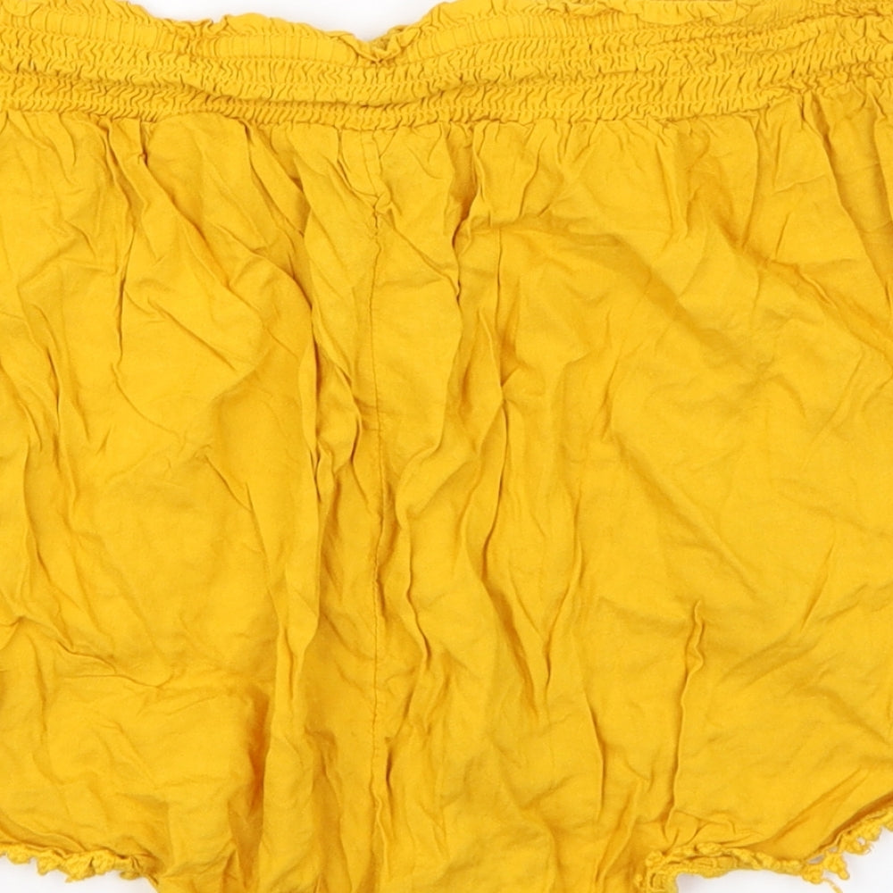 Primark Womens Yellow   Hot Pants Shorts Size 18