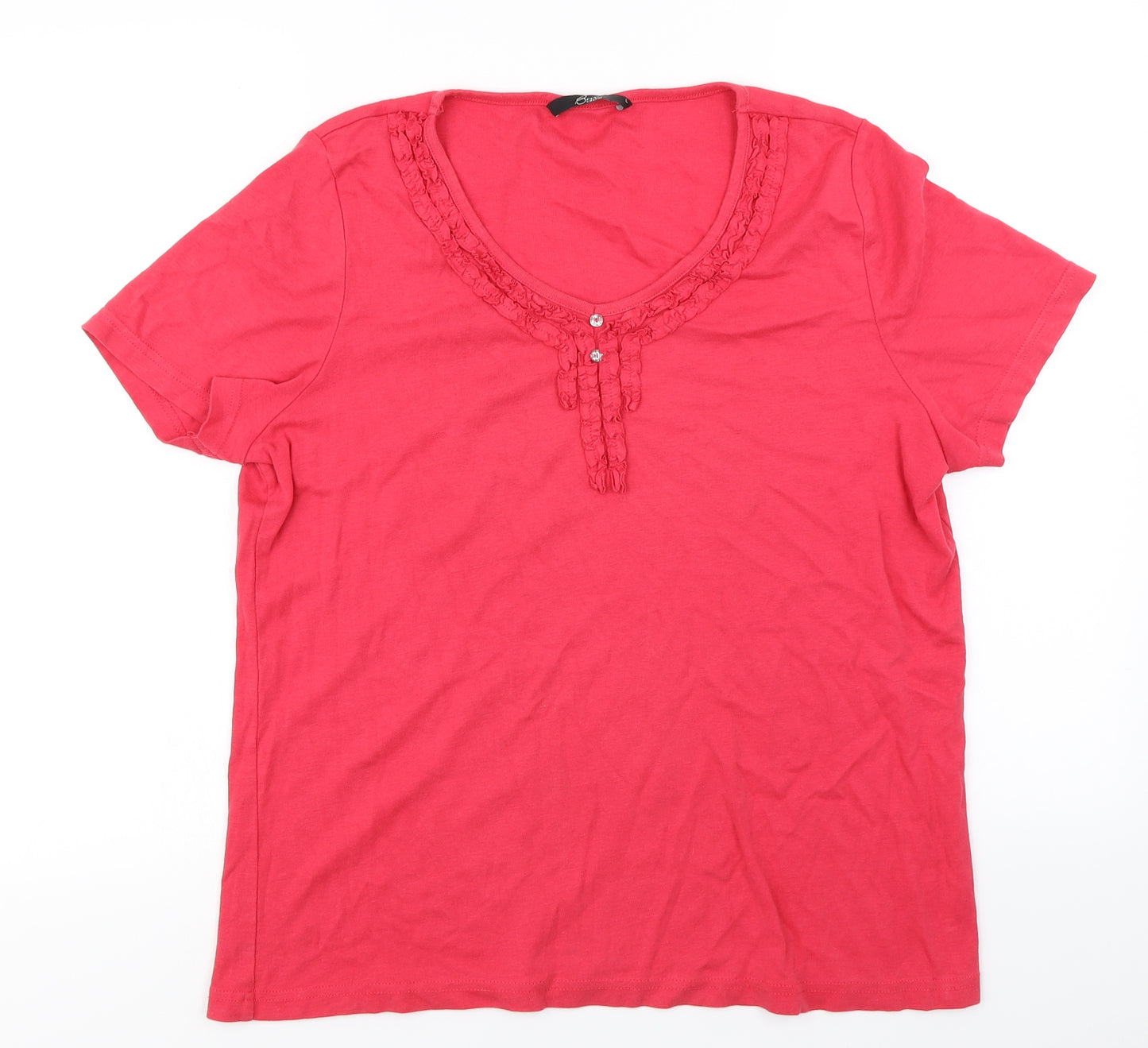 Bm Casual Womens Pink   Basic T-Shirt Size L