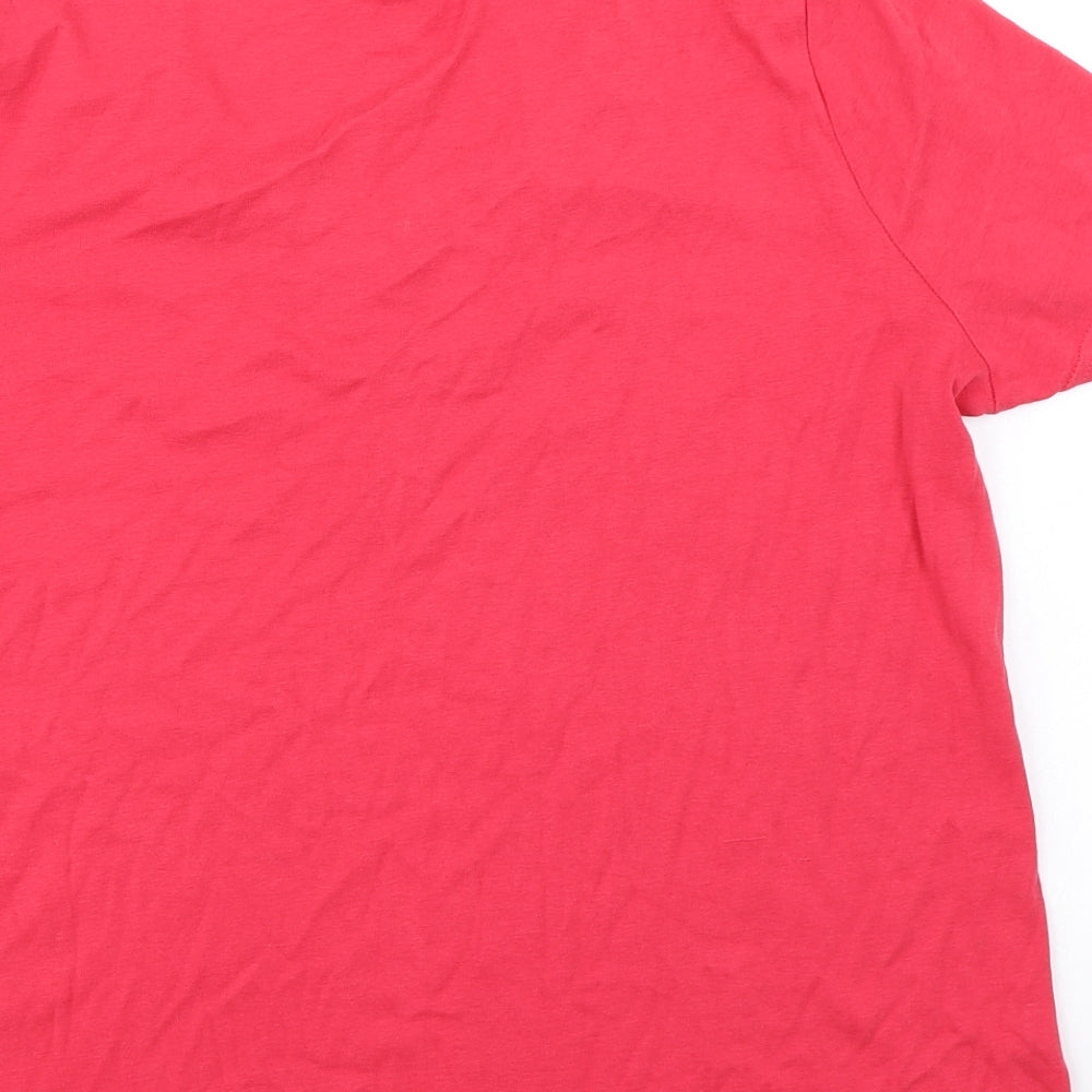 Bm Casual Womens Pink   Basic T-Shirt Size L