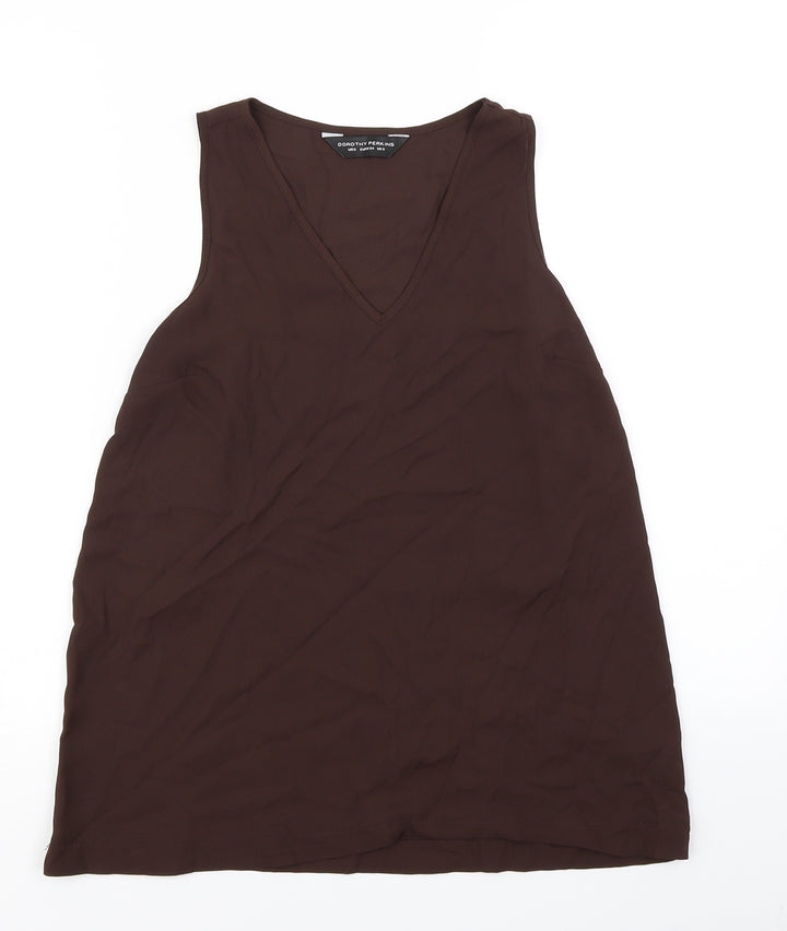 Dorothy Perkins Womens Brown   Basic Blouse Size 6