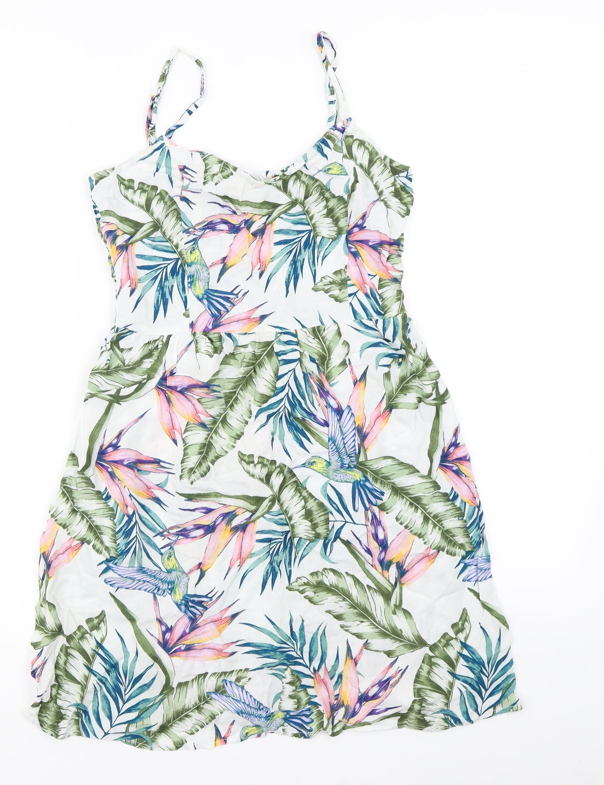 Divided Womens White Floral  Slip Dress  Size 8