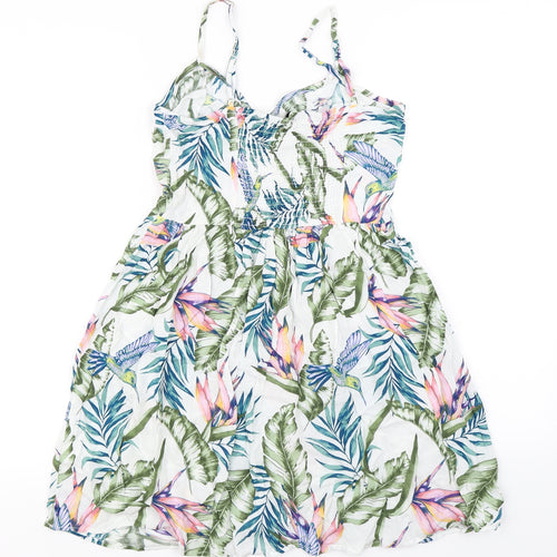 Divided Womens White Floral  Slip Dress  Size 8