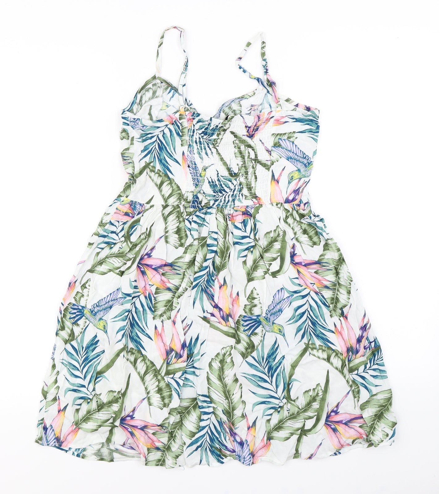 Divided Womens White Floral  Slip Dress  Size 8
