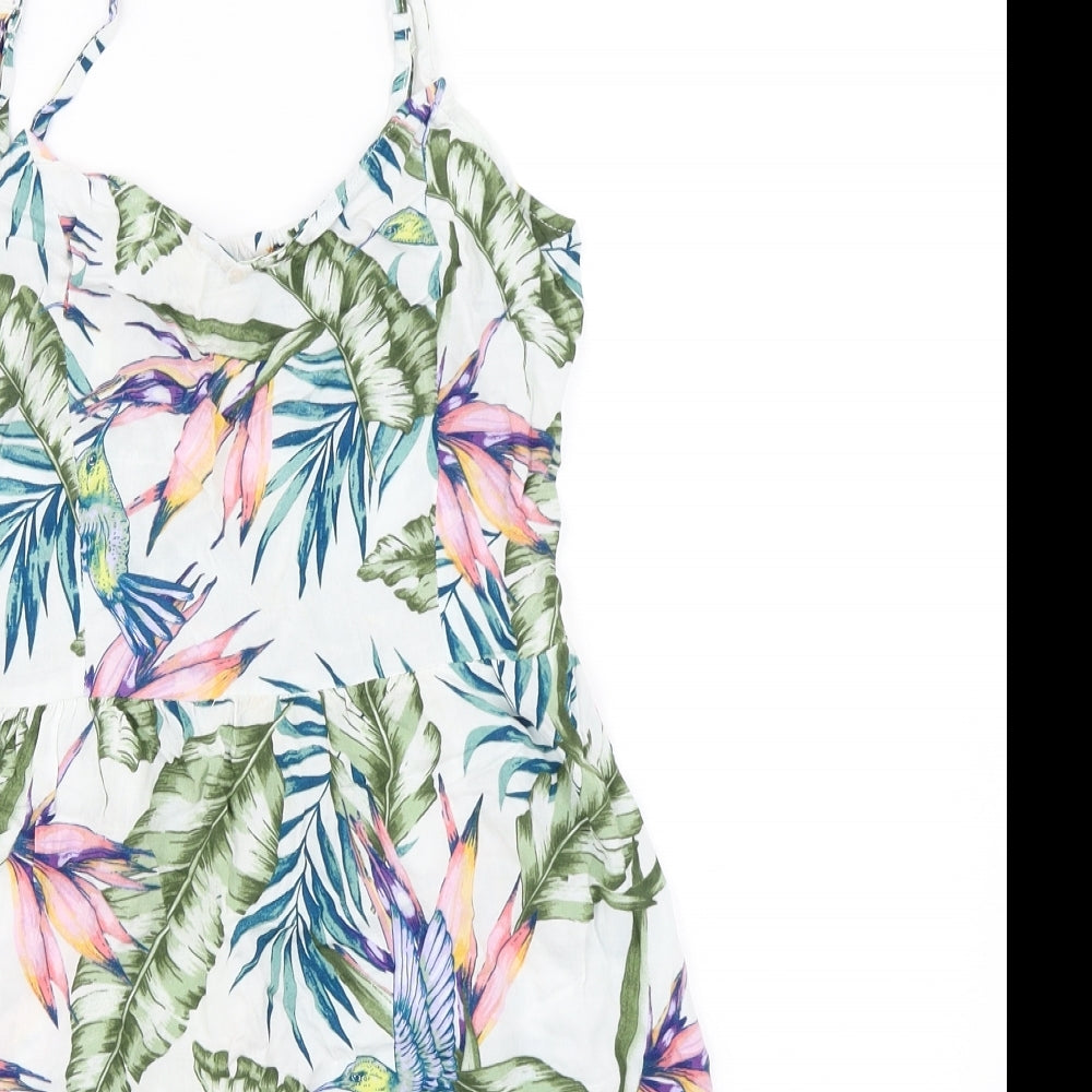 Divided Womens White Floral  Slip Dress  Size 8