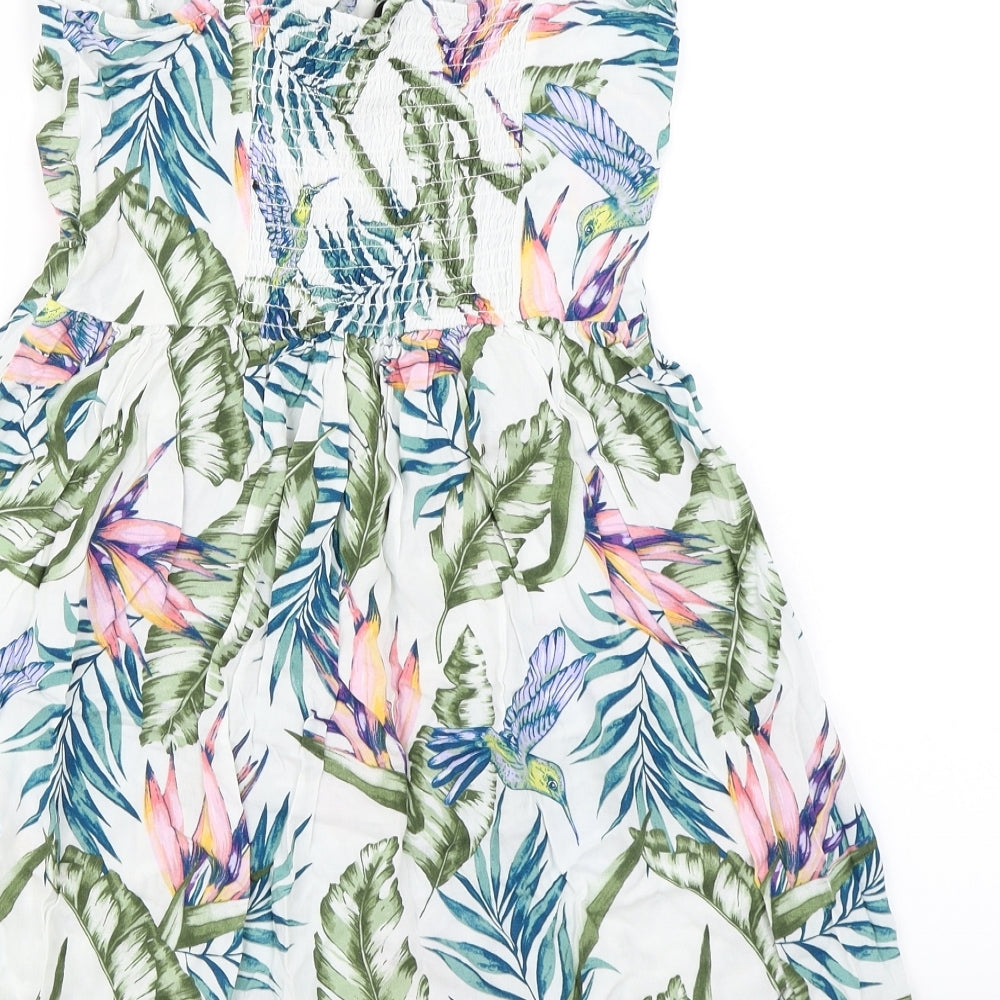 Divided Womens White Floral  Slip Dress  Size 8