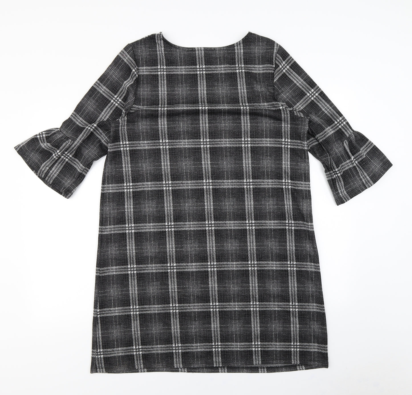 George Womens Grey Plaid  A-Line  Size 16