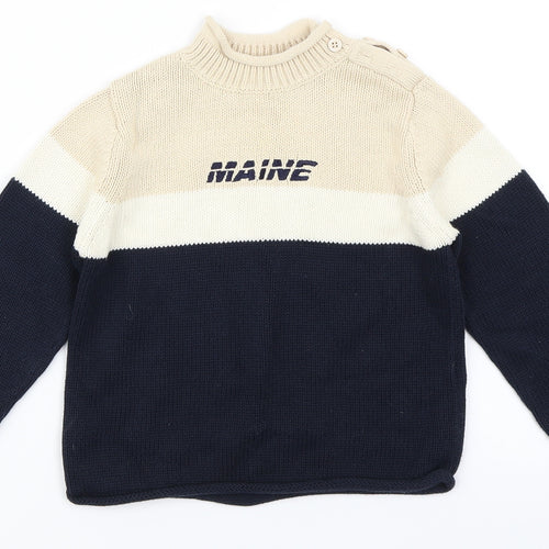 Maine Boys Blue Colourblock  Pullover Jumper Size 18-24 Months
