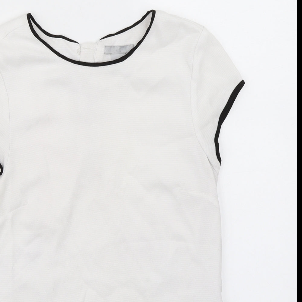H&M Womens White   Basic Blouse Size 4
