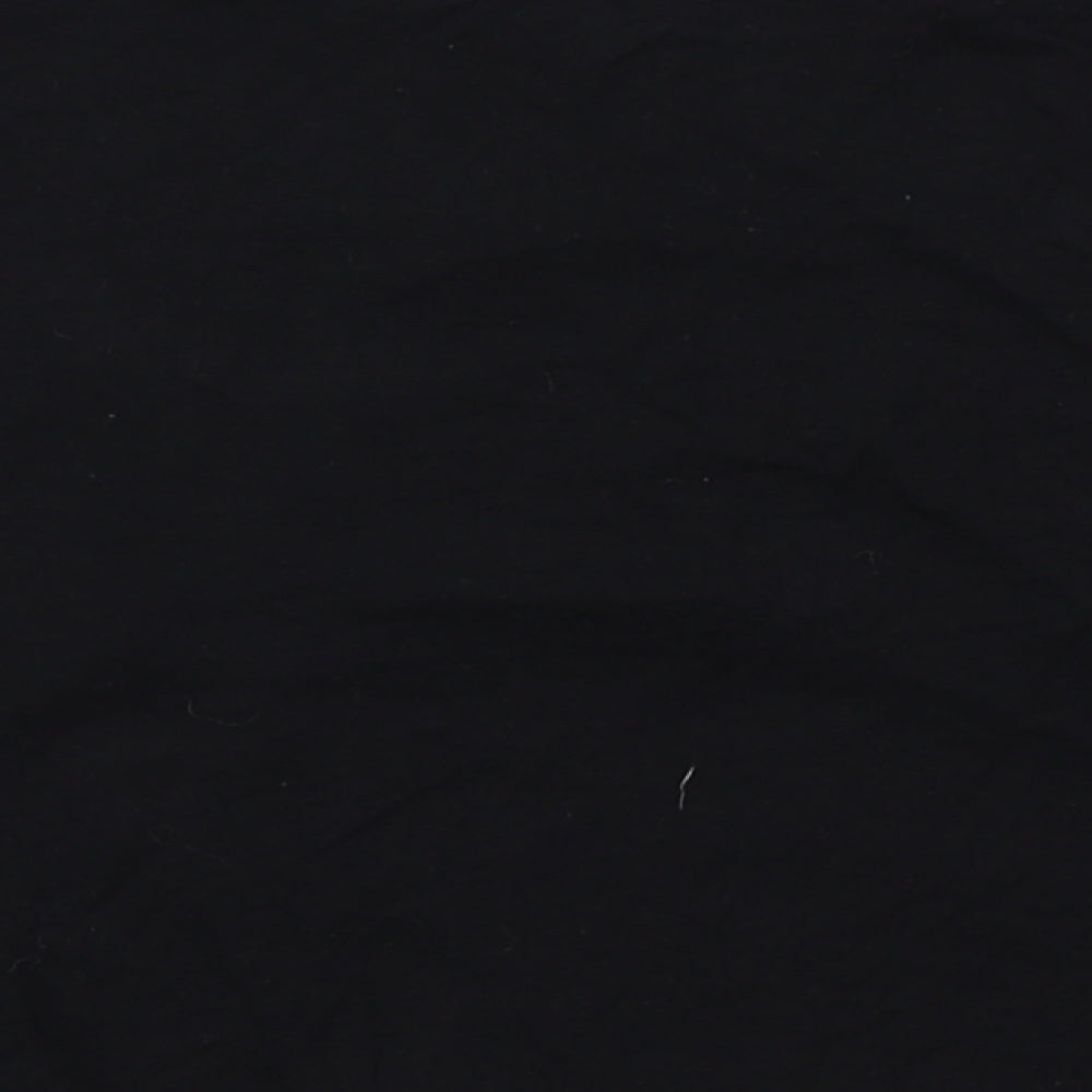 Select Womens Black   Cropped T-Shirt Size 12  - Distressed