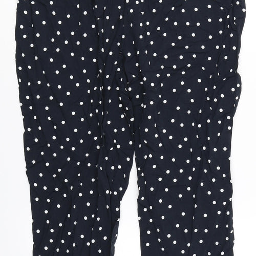 Peacocks Womens Blue Polka Dot  Capri Trousers Size 14 L21 in