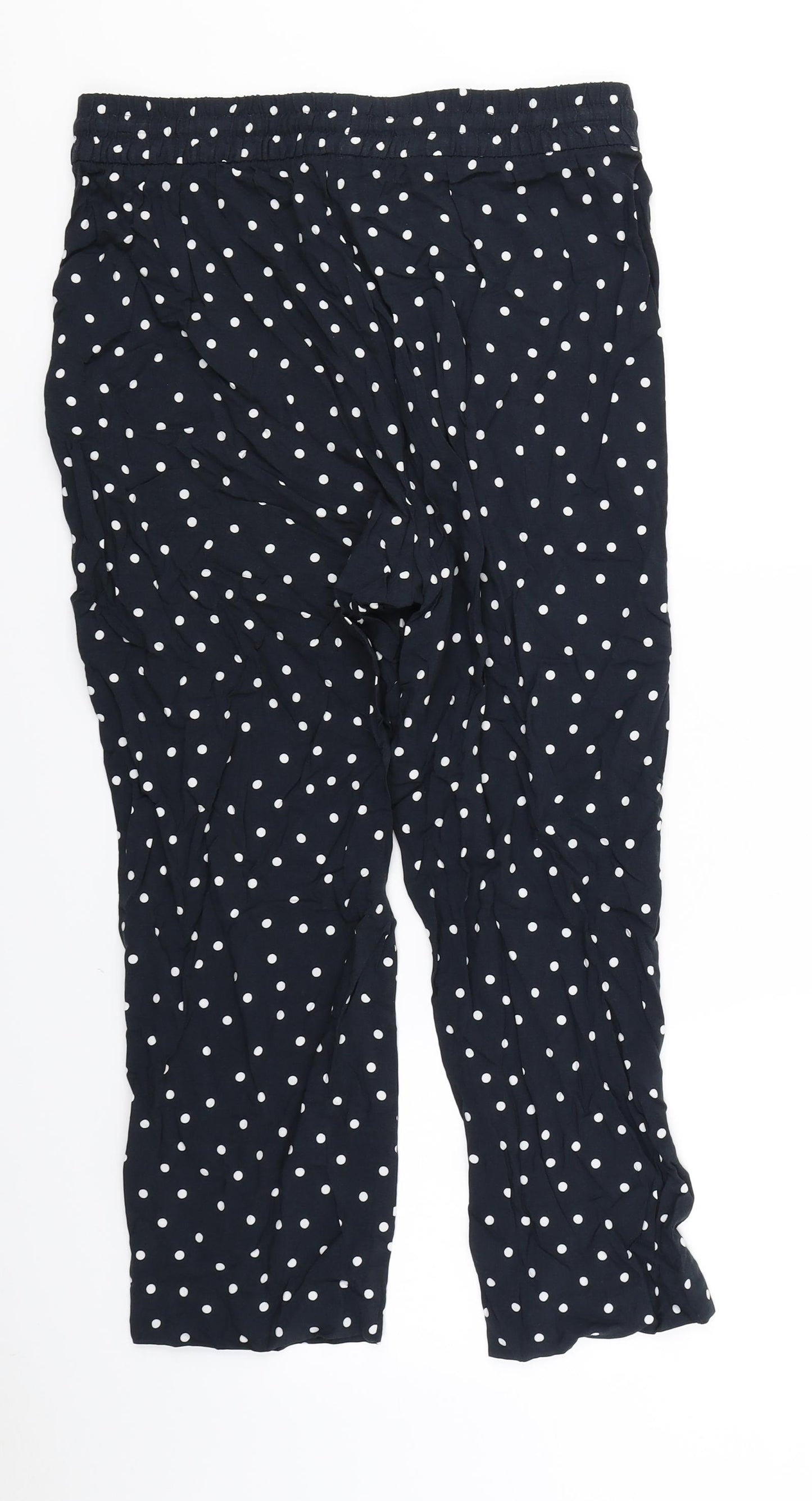 Peacocks Womens Blue Polka Dot  Capri Trousers Size 14 L21 in