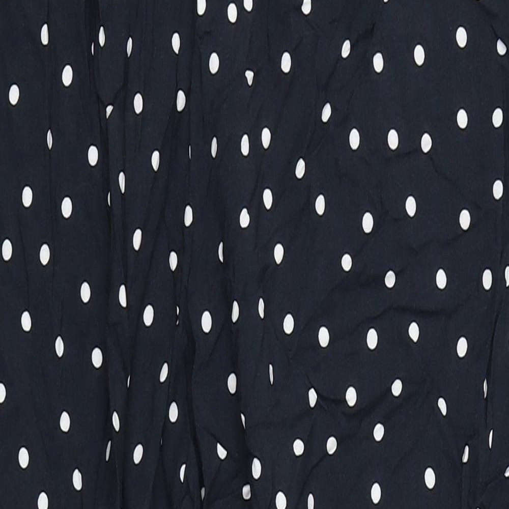 Peacocks Womens Blue Polka Dot  Capri Trousers Size 14 L21 in