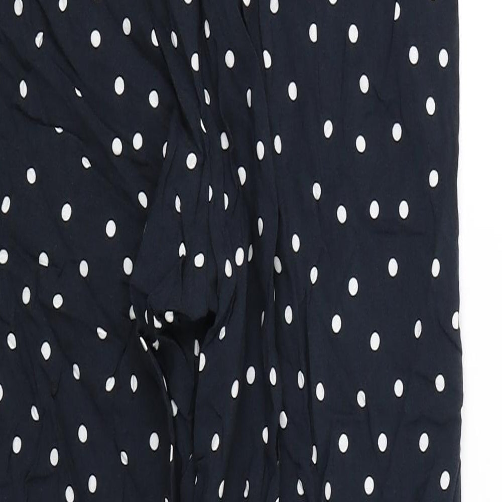 Peacocks Womens Blue Polka Dot  Capri Trousers Size 14 L21 in