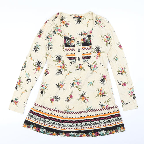 Papaya Womens Ivory Floral  A-Line  Size 8