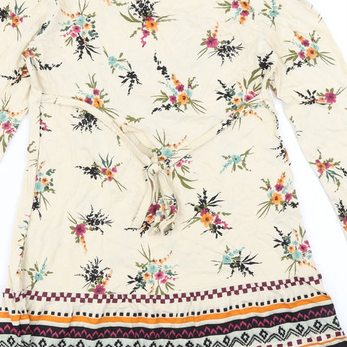 Papaya Womens Ivory Floral  A-Line  Size 8