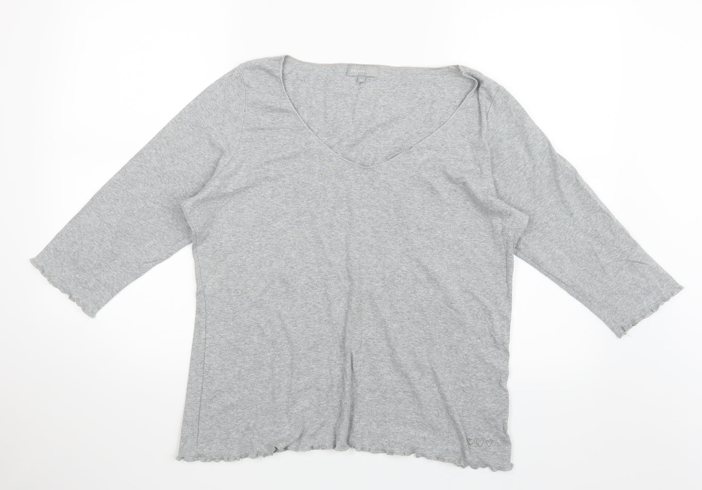 Per Una Womens Grey   Basic T-Shirt Size 20