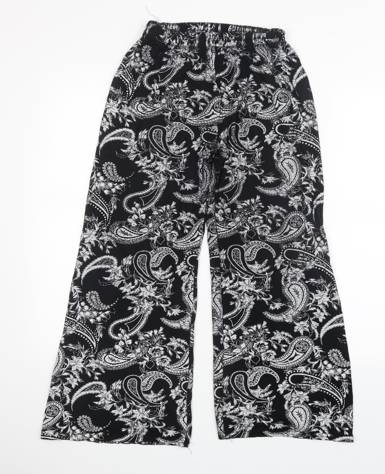 Preworn Womens Black Geometric  Trousers  Size M L25 in