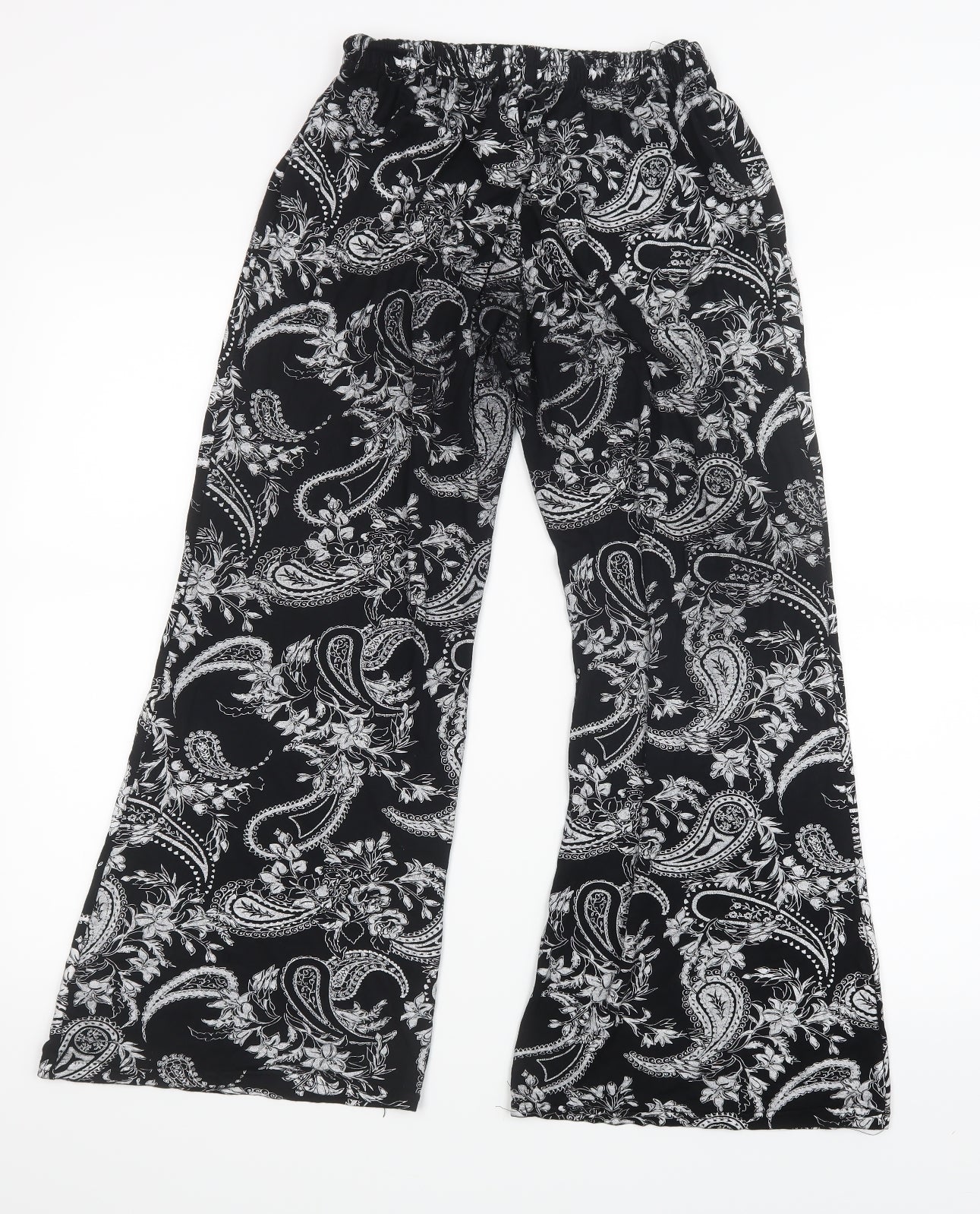 Preworn Womens Black Geometric  Trousers  Size M L25 in