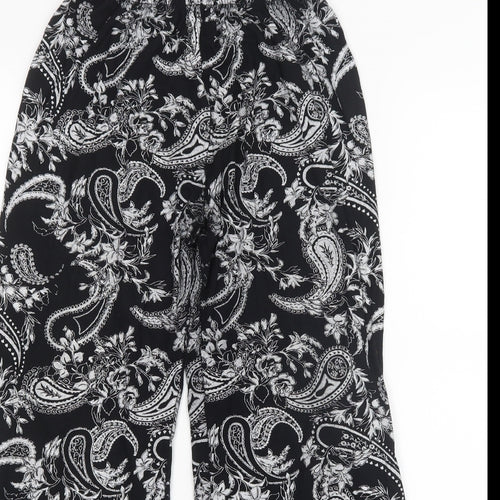 Preworn Womens Black Geometric  Trousers  Size M L25 in