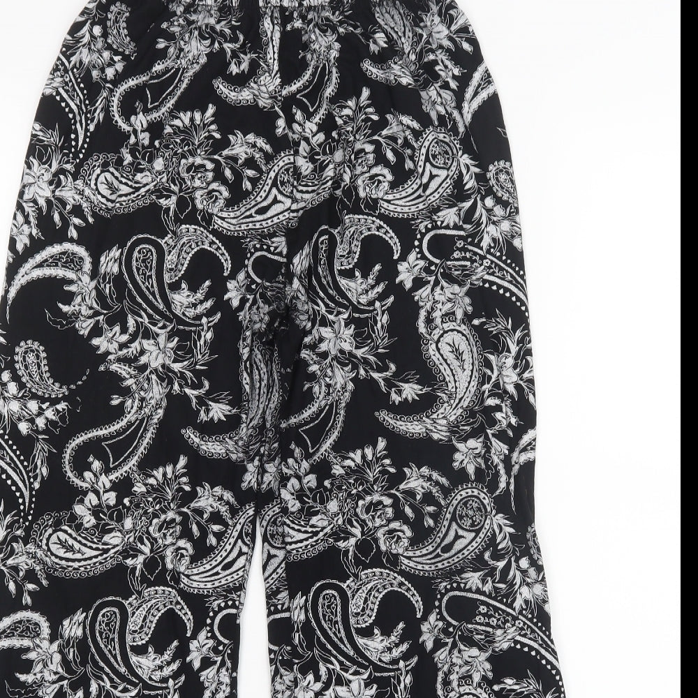 Preworn Womens Black Geometric  Trousers  Size M L25 in
