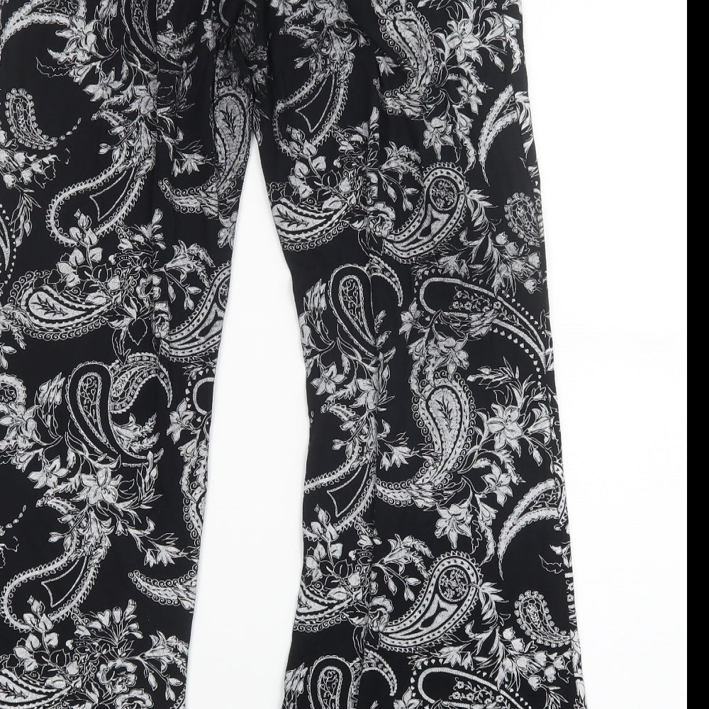 Preworn Womens Black Geometric  Trousers  Size M L25 in