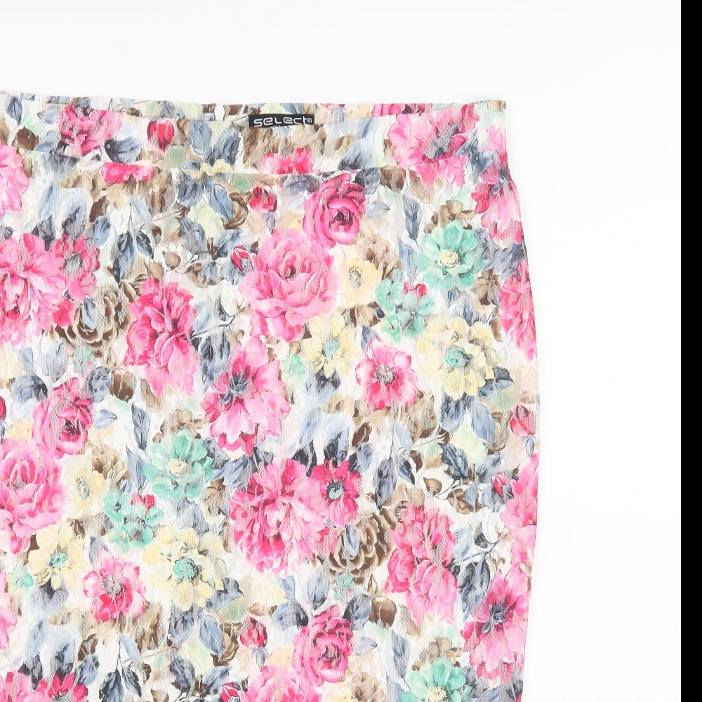 Select Womens Pink Floral  Straight & Pencil Skirt Size 16