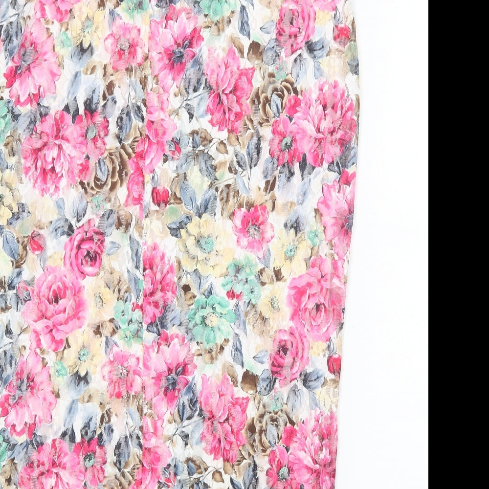 Select Womens Pink Floral  Straight & Pencil Skirt Size 16
