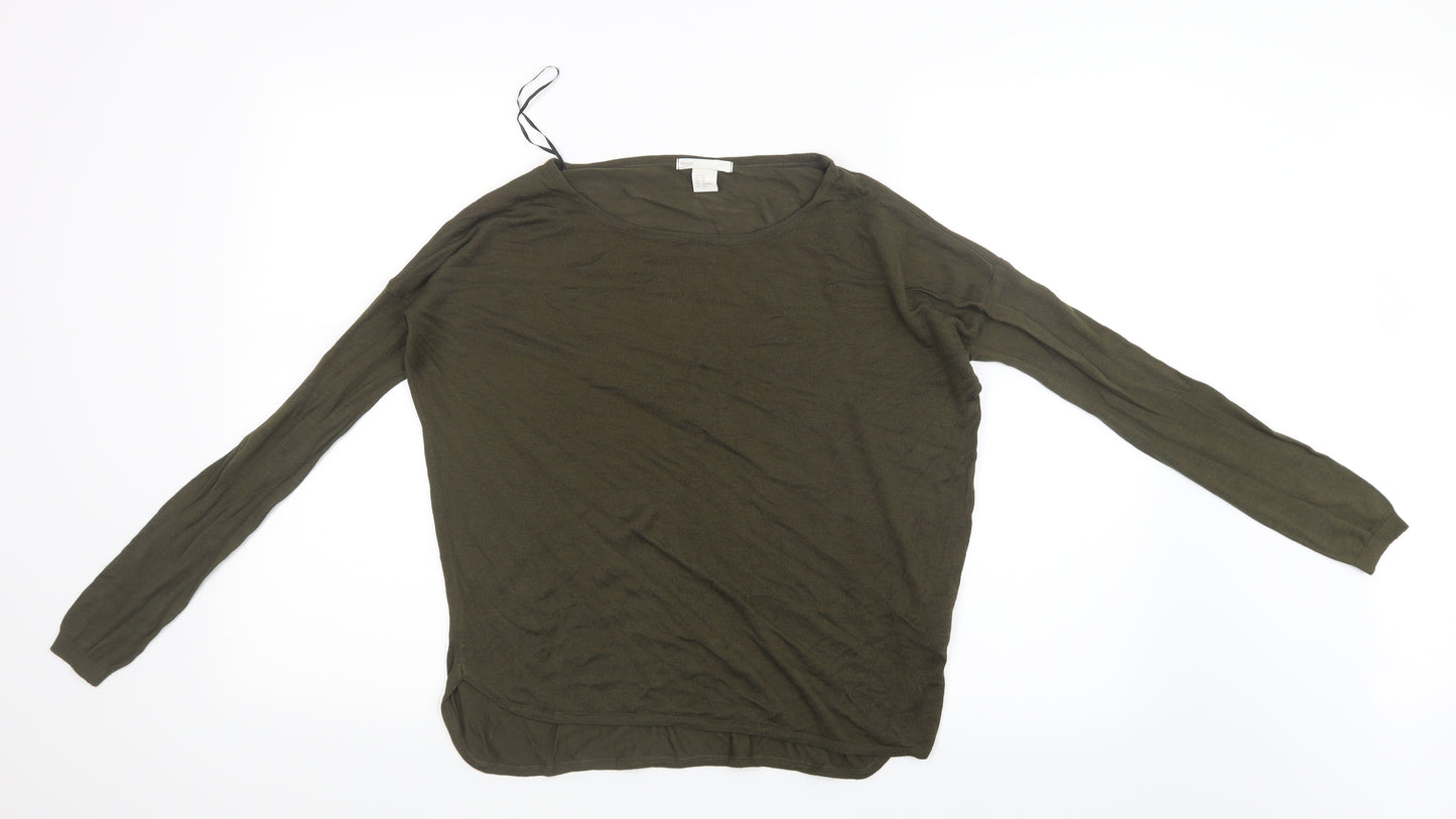 H&M Womens Green   Basic T-Shirt Size XS