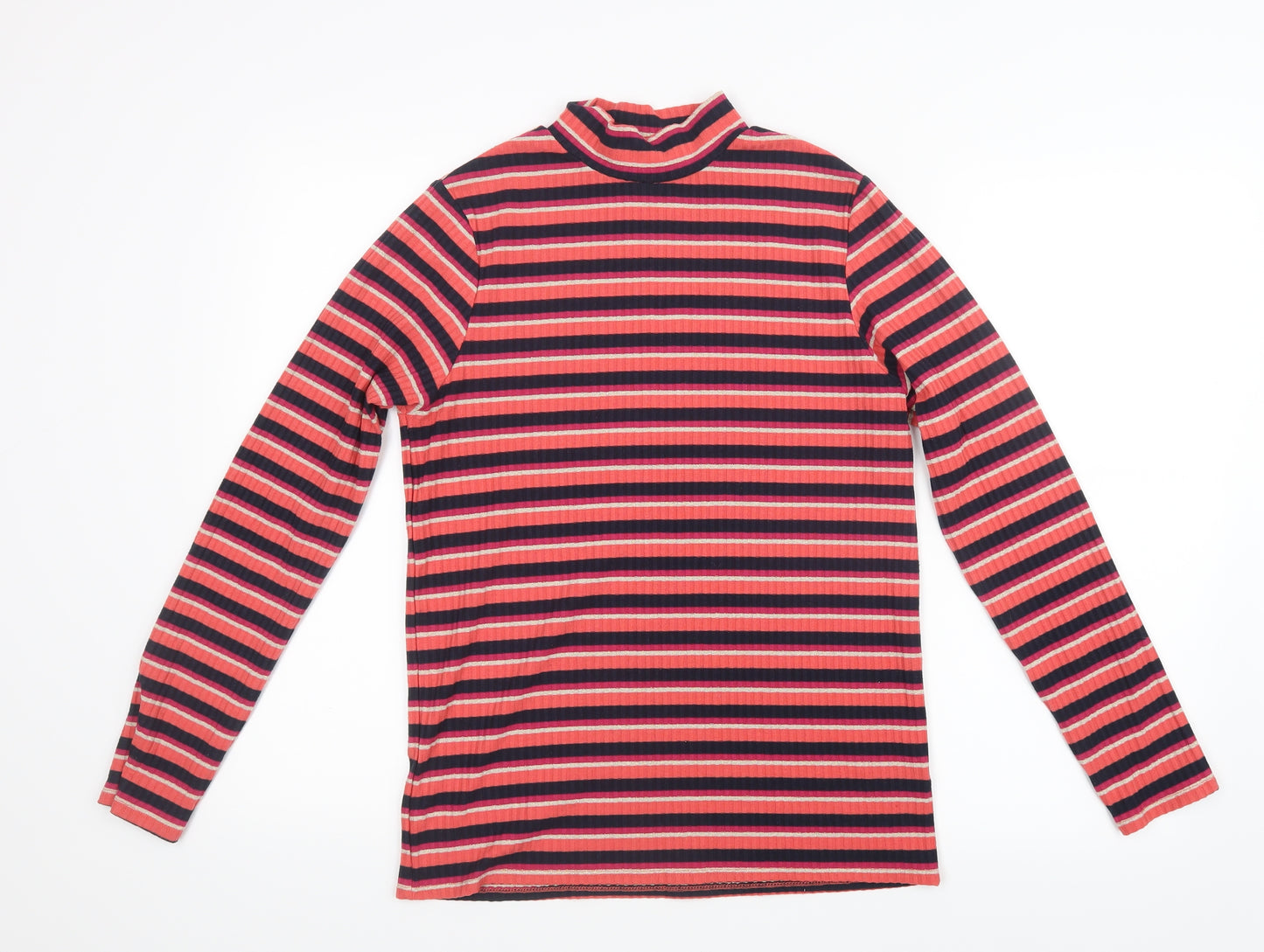 George Womens Blue Striped  Basic T-Shirt Size 14