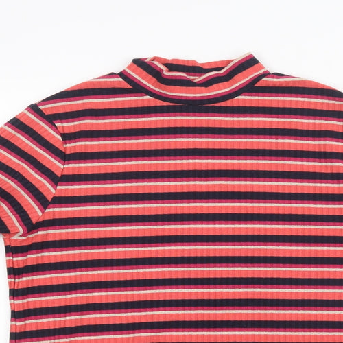 George Womens Blue Striped  Basic T-Shirt Size 14