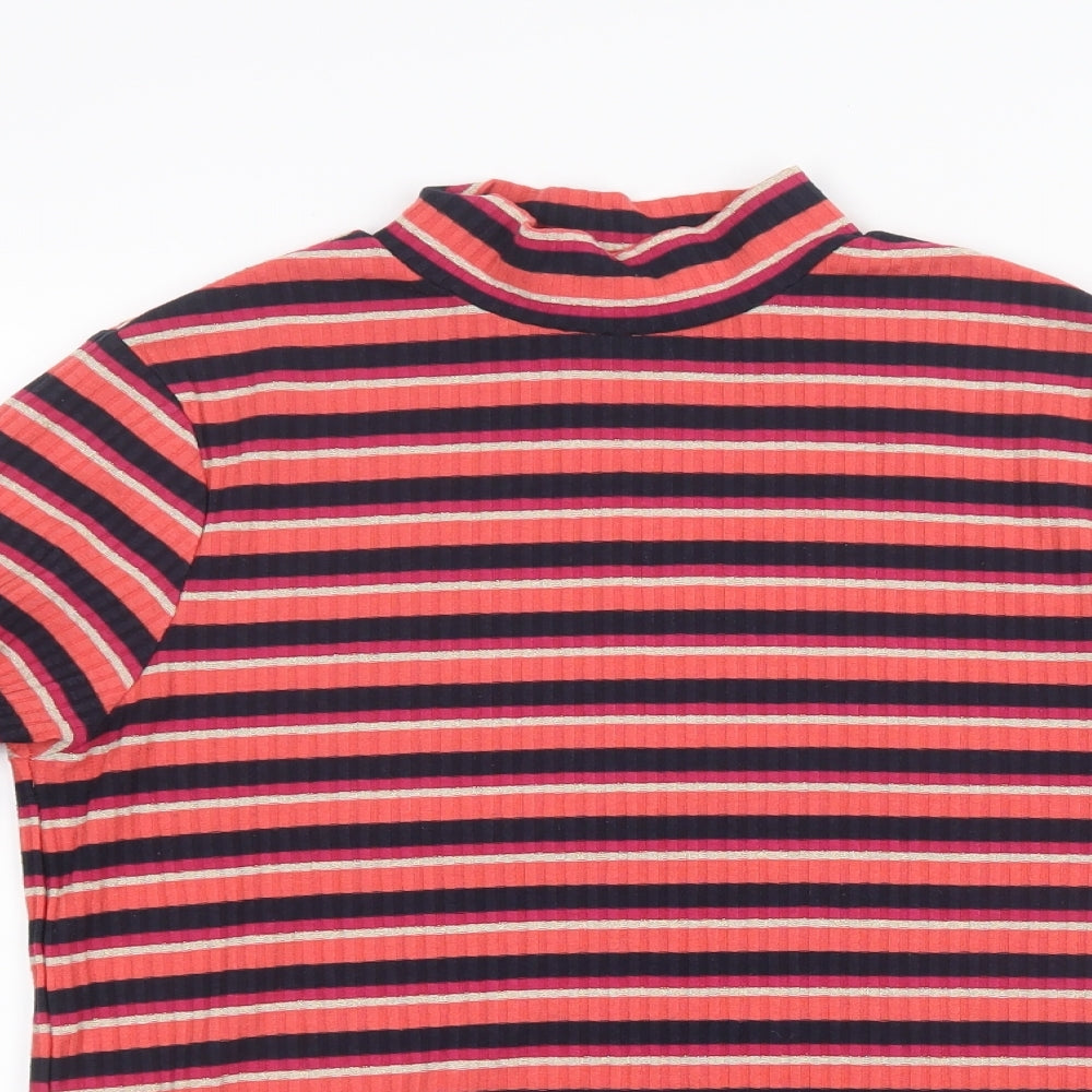 George Womens Blue Striped  Basic T-Shirt Size 14